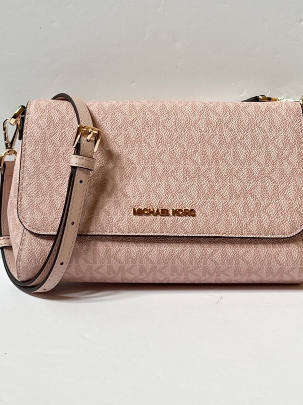 Michael Kors Blush Pink Crossbody Bag with Gold Hardware Good Condition
